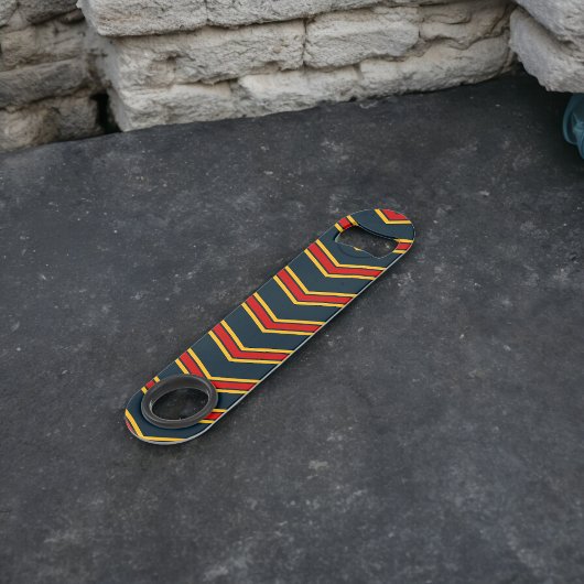 Blue Red Zickzack Stripes Cutting Board Speed Flaschenöffner