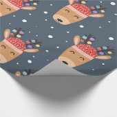 Blue Rédeer Rustic Niedlich Whimsical Fun Holiday Geschenkpapier (Ecke)