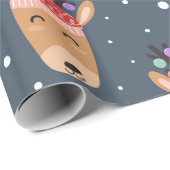 Blue Rédeer Rustic Niedlich Whimsical Fun Holiday Geschenkpapier (Rolleneckpunkt)