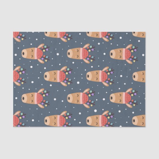 Blue Rédeer Rustic Niedlich Whimsical Fun Holiday Seidenpapier (Vorderseite)