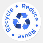 Blue Reduce Wiederverwendung Gerecycelt Aufkleber (Vorderseite)