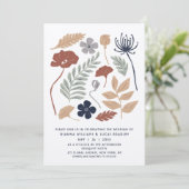 Blue Redwood Blume Blumenmodern Hochzeit Einladung (Stehend Vorderseite)