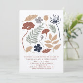 Blue Redwood Blume Blumenmodern Hochzeit Einladung (Stehend Vorderseite)