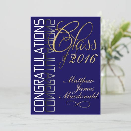 Blue Reflection 2016 Formal Graduation Party Einladung (Stehend Vorderseite)