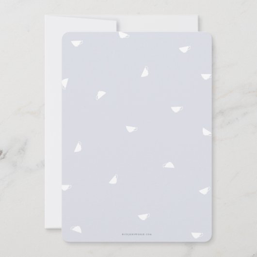 Blue Regency Afternoon Tea Bridal/Polterabend Einladung (Rückseite)