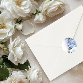 Blue Regency Bridgerton Rose Runder Aufkleber