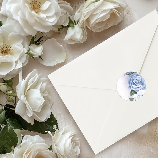 Blue Regency Bridgerton Rose Runder Aufkleber