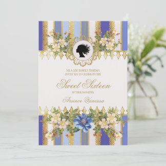 Blue Regency Era 16 . Geburtstag Einladung