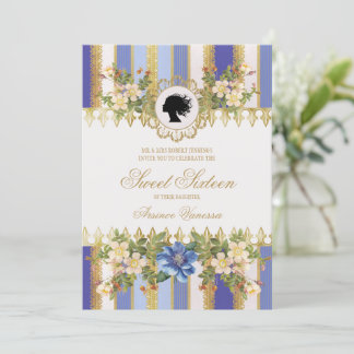 Blue Regency Era 16 . Geburtstag Einladung