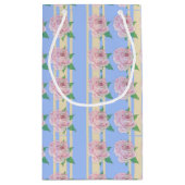 Blue Regency Rose kleine Geschenktasche Geschenktüte (Rückseite)