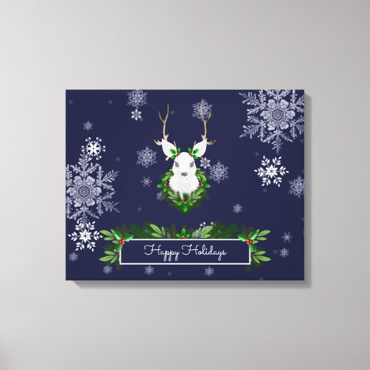 Blue Reindeer Canvas Print Leinwanddruck (Vorderseite)