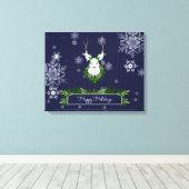 Blue Reindeer Canvas Print Leinwanddruck (Insitu (Holzboden))