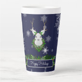 Blue Reindeer Latte Tasse (Vorderseite)