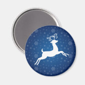 Blue Reindeer Magnet (Vorderseite/Rückseite)