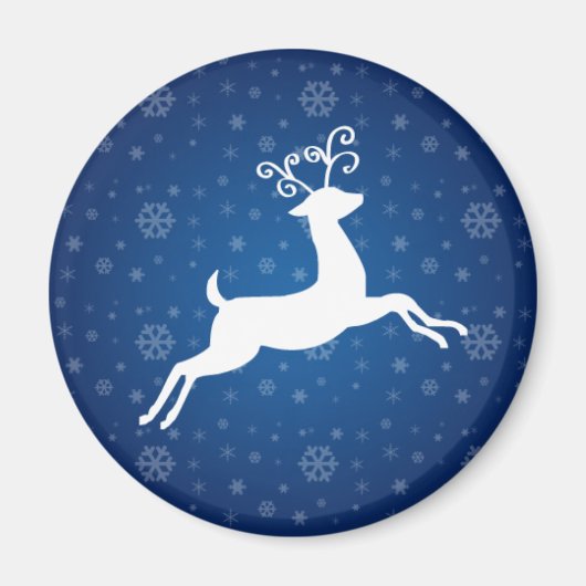 Blue Reindeer Magnet (Vorne)