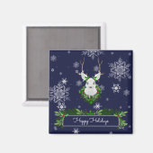 Blue Reindeer Magnet (Vorderseite/Rückseite)