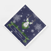 Blue Reindeer Paper Napkin Serviette (Ecke)