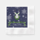Blue Reindeer Paper Napkin Serviette (Vorderseite)