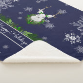 Blue Reindeer Sherpa Blanket Sherpadecke (3/4)