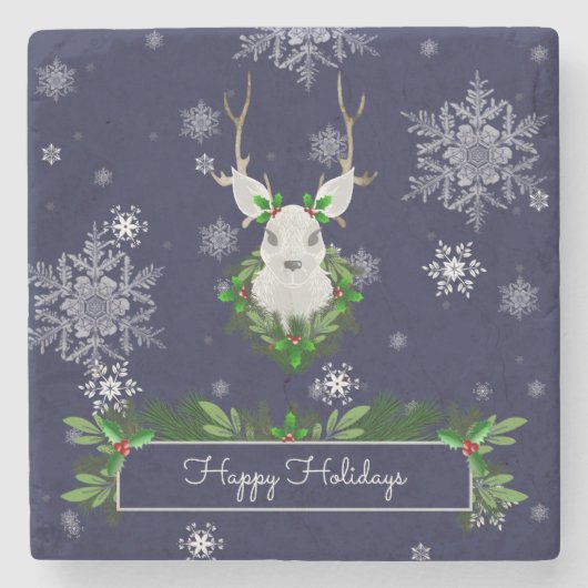 Blue Reindeer Stone Untersetzer (Vorderseite)