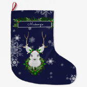 Blue Reindeer Strumpf Großer Weihnachtsstrumpf (Vorderseite)