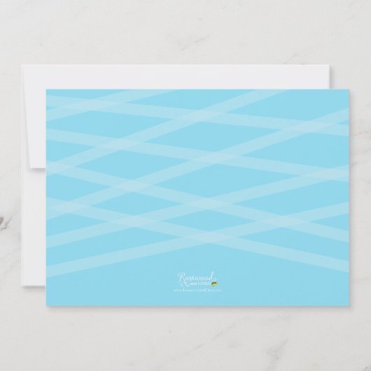 Blue Relax Script Baby Dusche Einladung (Rückseite)