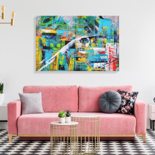 Blue Reliefs Leinwanddruck (Insitu (Wohnzimmer))