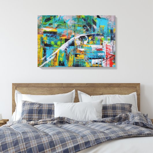 Blue Reliefs Leinwanddruck (Insitu (Schlafzimmer))