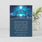 Blue Religiity Nativity 12x18 Weihnachtskarte Feiertagskarte (Stehend Vorderseite)