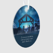 Blue Religiity Weihnachten Custom Ornament (Vorderseite)