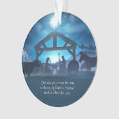 Blue Religiity Weihnachten Custom Ornament (Vorderseite)