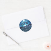 Blue Religious Nativity Christmas Envelope Sticker (Umschlag)