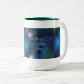 Blue Religious Sprichwort Weihnachtsschmuck Zweifarbige Tasse (VorderseiteRechts)