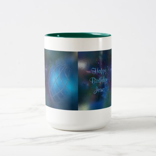 Blue Religious Sprichwort Weihnachtsschmuck Zweifarbige Tasse (Mittel)