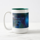 Blue Religious Sprichwort Weihnachtsschmuck Zweifarbige Tasse (Links)