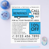 Blue Removal Van, Umzugsfirmenwerbung Flyer (Einzeln)