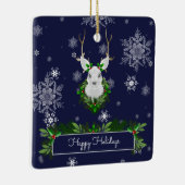 Blue Rentier Keramik Ornament (Rechts)