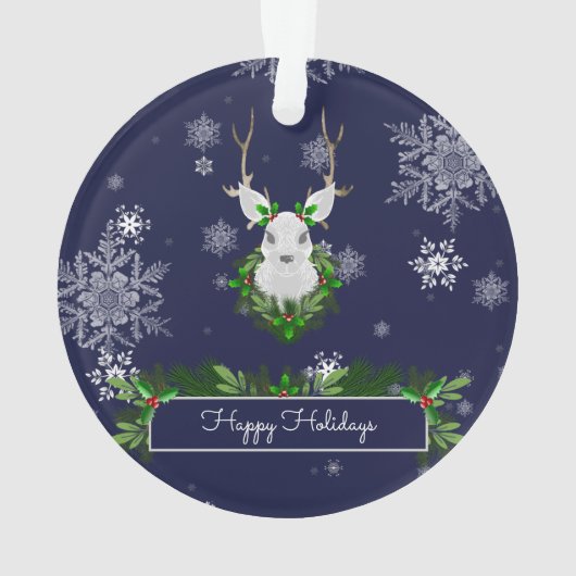 Blue Rentier Ornament (Rückseite)