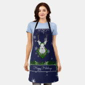 Blue Rentier Weihnachtsfeier Schürze (Getragen)