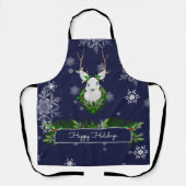 Blue Rentier Weihnachtsfeier Schürze (Vorderseite)