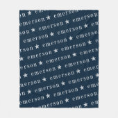 Blue Repeat Name Monogram Star Boy Fleecedecke (Vorderseite)