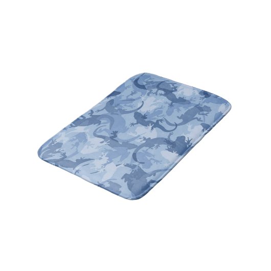 Blue Reptile Camouflage Bath Mat Badematte (Schrägansicht)