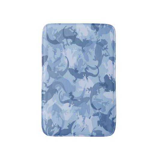Blue Reptile Camouflage Bath Mat Badematte (Vorderseite Vertikal)