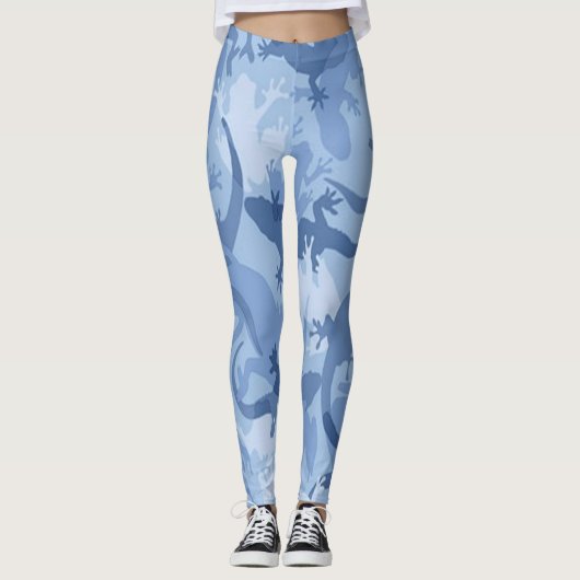 Blue Reptile Camouflage Leggings (Vorderseite)
