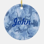 Blue Reptile Camouflage Name Ornament (Hinten)