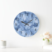 Blue Reptile Camouflage Round Clock Große Wanduhr (Zuhause)