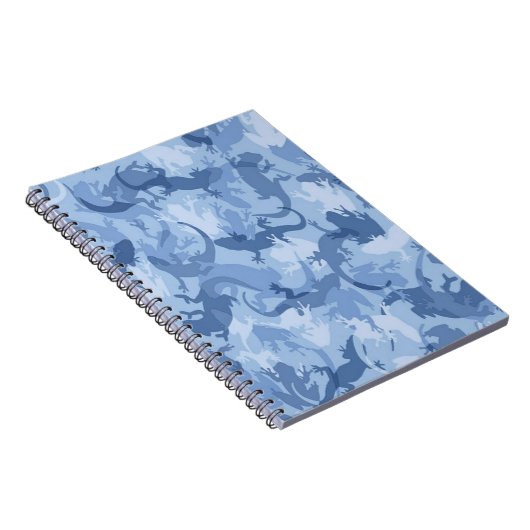 Blue Reptile Camouflage Spirale Notebook Notizblock (Rechte Seite)
