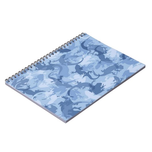 Blue Reptile Camouflage Spirale Notebook Notizblock (Linke Seite)