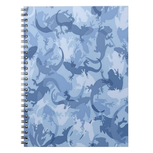 Blue Reptile Camouflage Spirale Notebook Notizblock (Vorderseite)