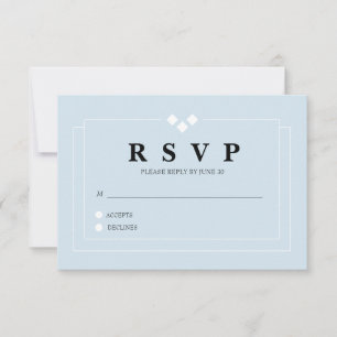 Blue Response Card RSVP Karte